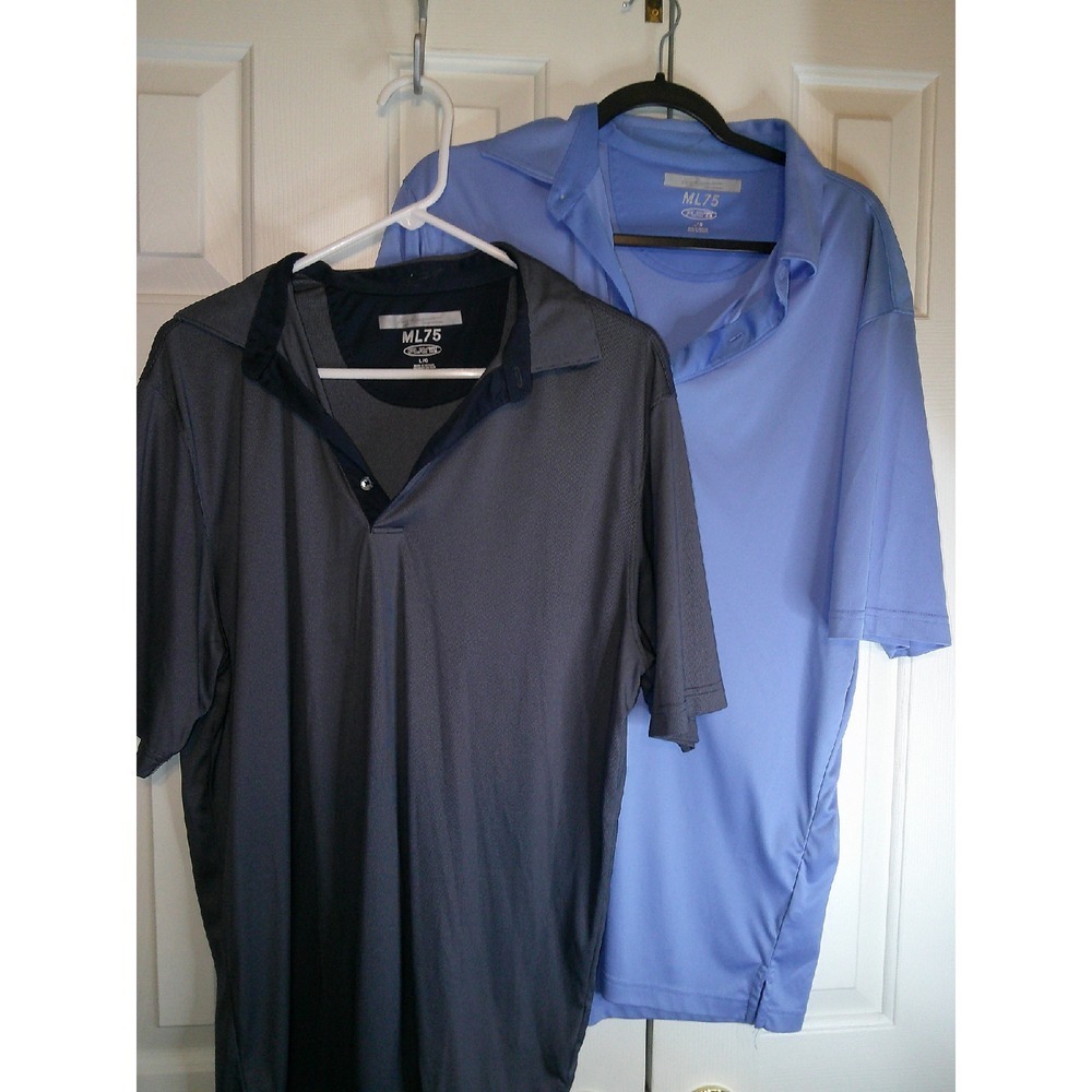 Lot of 2 Greg Norman ML75 Golf Polo Shirt Moisture Wicking Athletic Fit Large